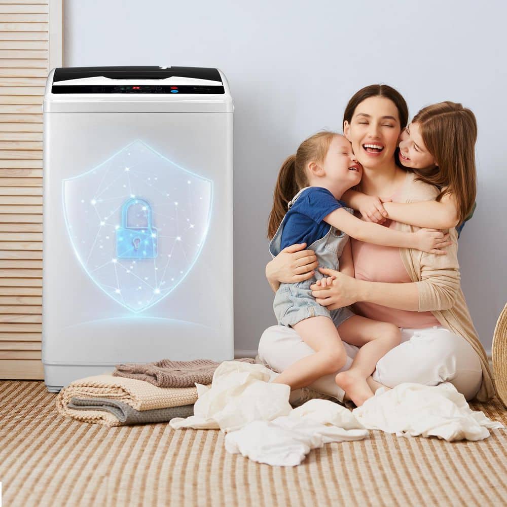 ZOKOP 2.3cu.ft Washing Machine, 25lbs. Capacity Portable Washer, 10 Program,5 water levels, with Quick Connect Sink Adapter and Drain Hose, Transparent Lid & LED Display, White