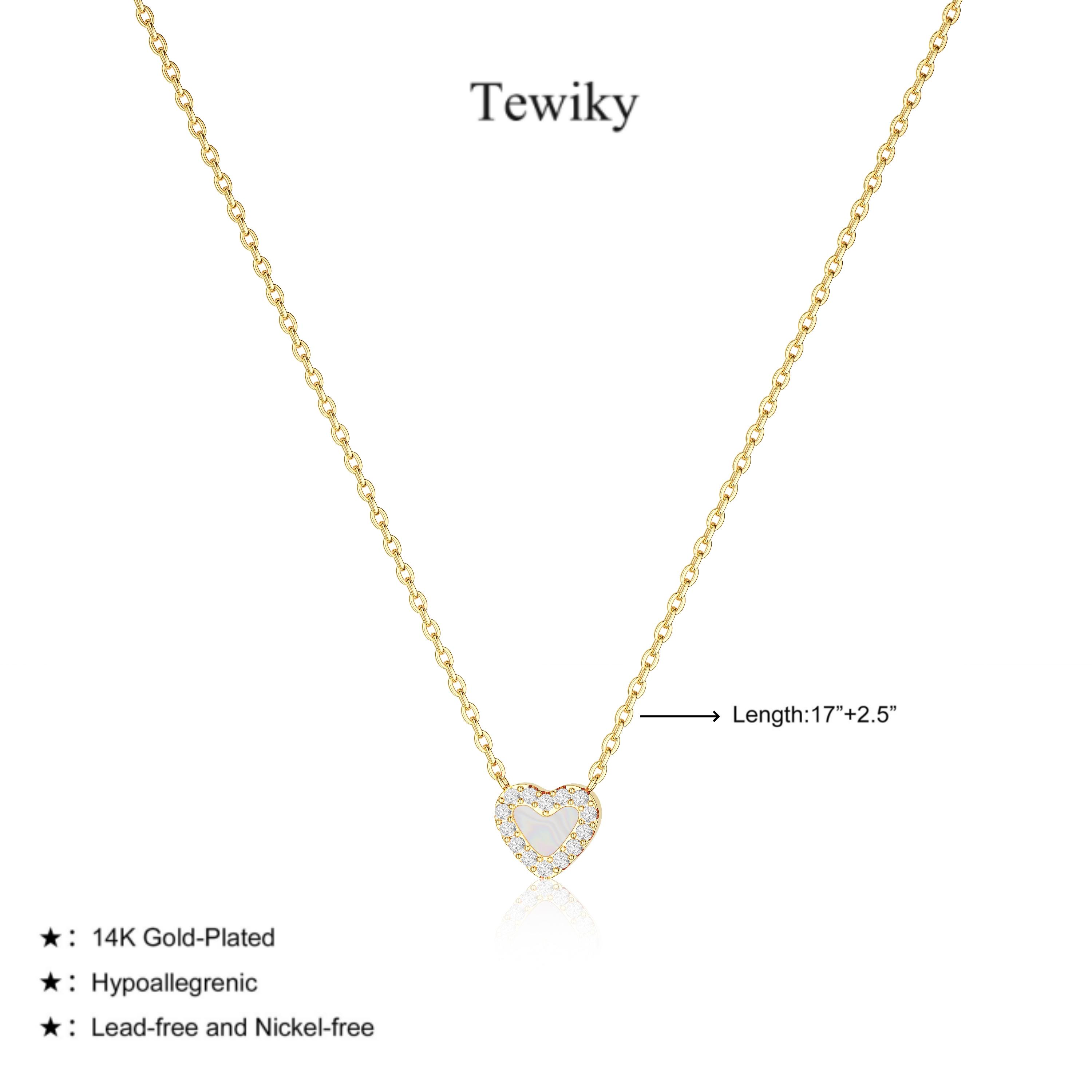 Tewiky 14K Gold Plated Blue Resin Heart-Shaped Pendant Necklace With 10mm Golden Zircon Borders for Women Trendy Fashion Gold Party Jewelry for Women Cute Gifts For Valentine's Day gifts