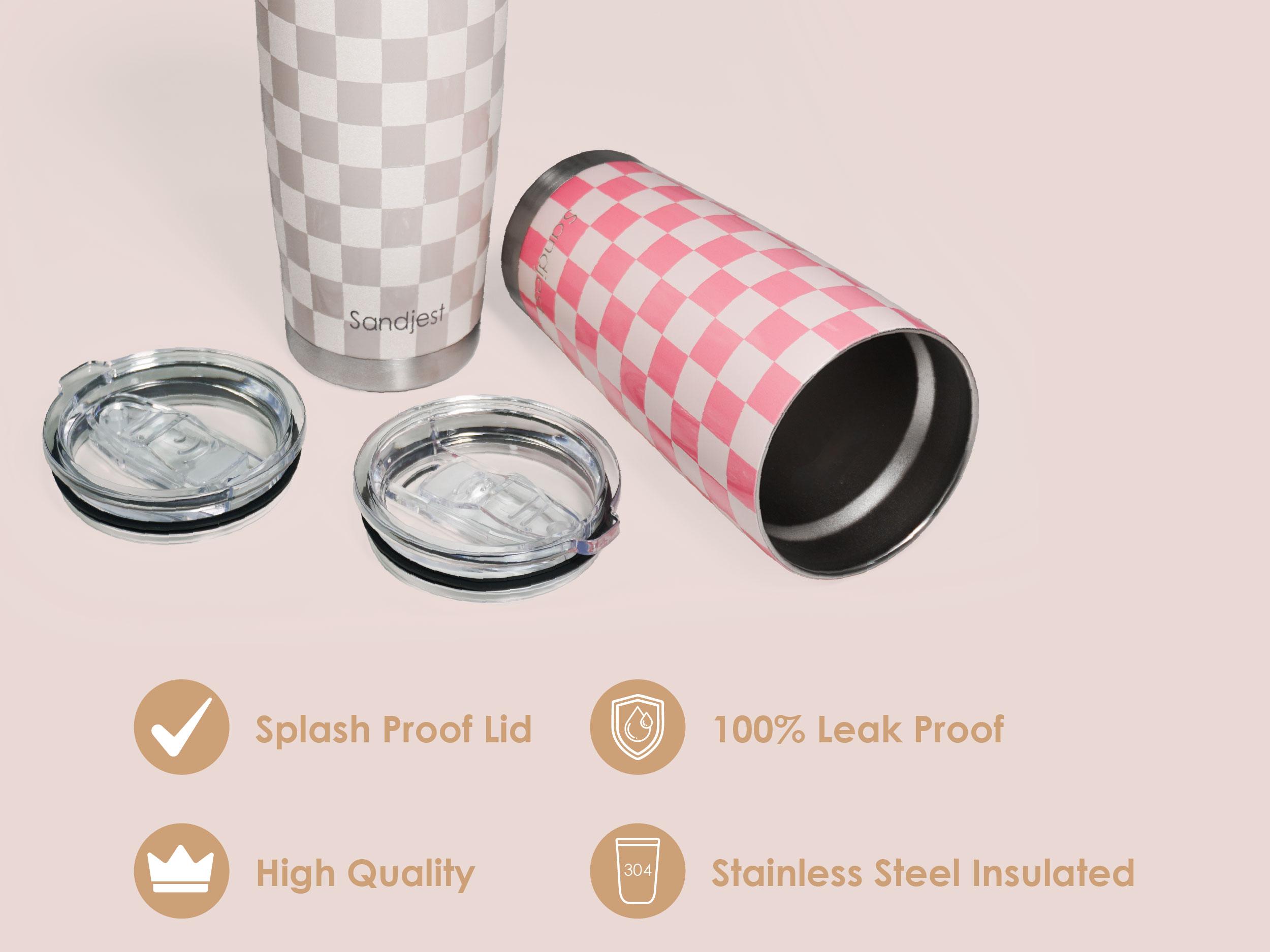 SANDJEST 20oz Stainless Steel Coffee Tumbler with Lid, Insulated Vacuum Flask Travel Mug, Aesthetic Gift for Friends Women Girls Teens Mother's Day SANDJEST 20oz Stainless Steel Coffee Tumbler with Lid, Insulated Vacuum Flask Travel Mug, Aesthetic Gift for Friends Women Girls Teens Mother's Day