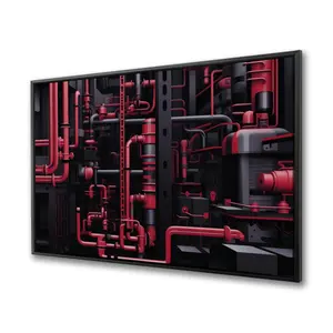 Pictorem C1FC3648VG4D64 36x48 in. Industrial Machinery Print Artwork - Red-Framed Canvas Wall Art for Stylish Home, Office Decoration