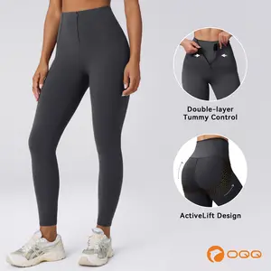 OQQ Women's High Waisted Shapewear Tummy Control Legging with Hook Invisible Zipper Closure Natural Butt Lift Effect Bottom Compression Seamless#SummerVibes