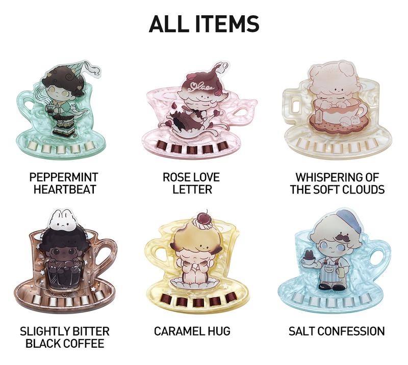 POP MART DIMOO Crush On Coffee Series-Acrylic Fridge Magnet Clip Blind Box