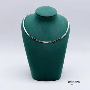 MINARA 950 Silver Omega 4mm Necklace 15'' - It's a Short Choker Style