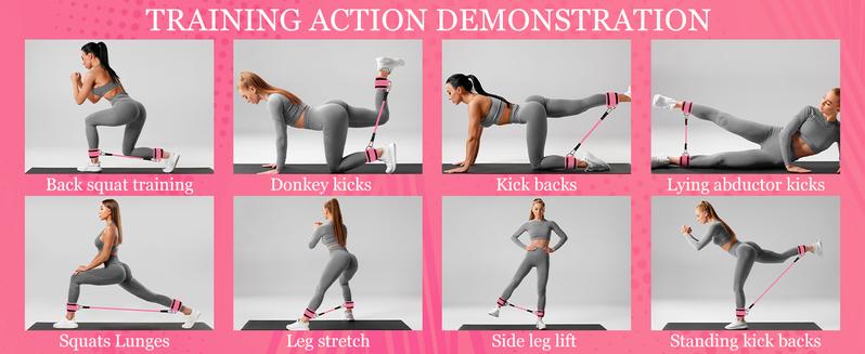 6 pcs Adjustable AnkleBands Resistance Bands for Women & Men ,Workout Equipment for Leg and Hip Training , AnkleStrap with Exercise Bands and TPE Band