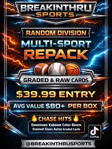 1X Multi-Sport Repack Break | 8 Divisions | Graded & Raw Cards | Football Basketball Baseball | $39.99