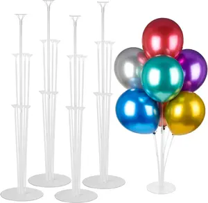 4 Sets Balloon Stand Kits, Balloon Sticks Holder with Base for Table Graduation Birthday Party Decorations