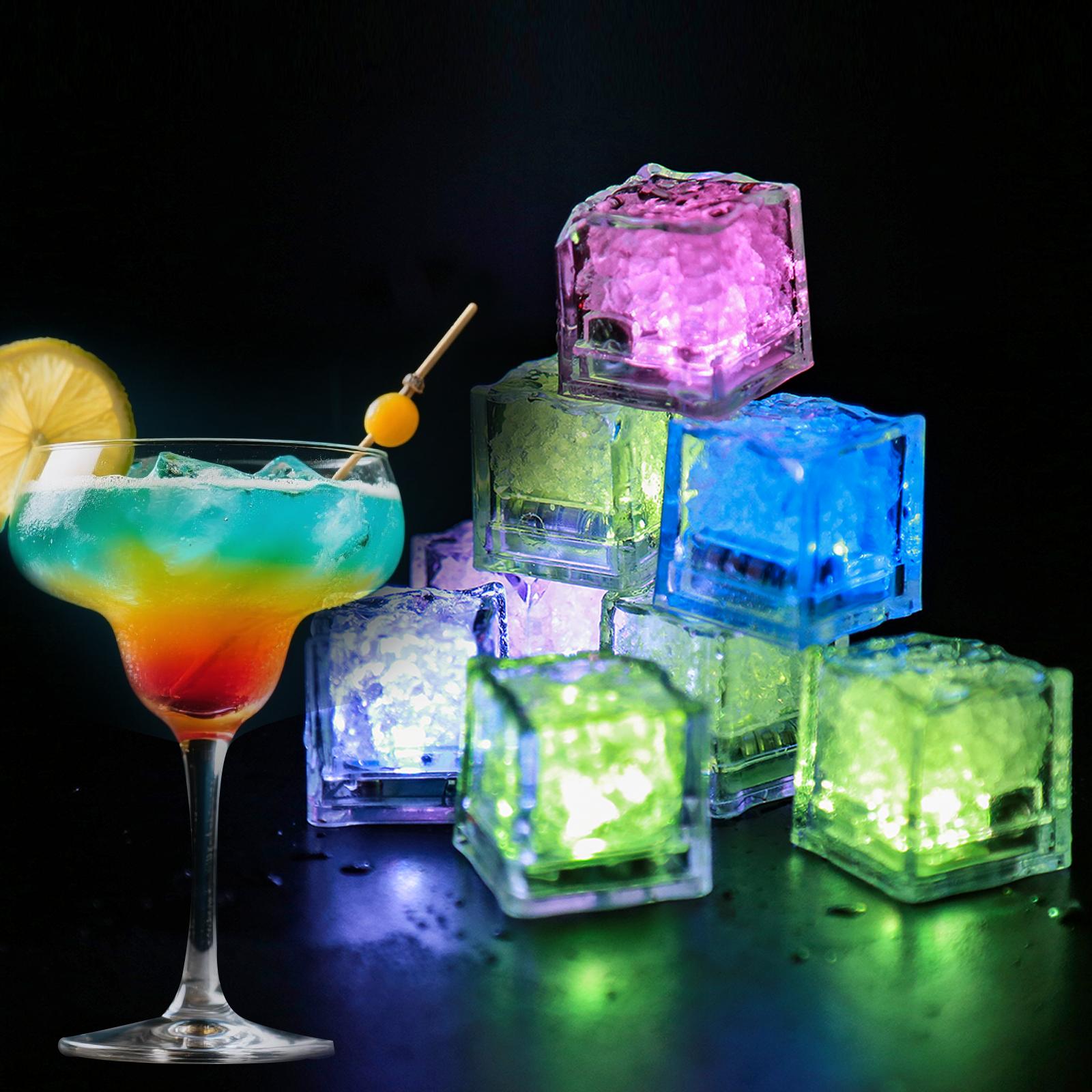 Ice Cube Light 12 pieces for Party/Pool/Bars Vibes  Water Activated Ice cube DIY Toy For Party Drinks Wedding Bars Waterproof Color-Changing Decor