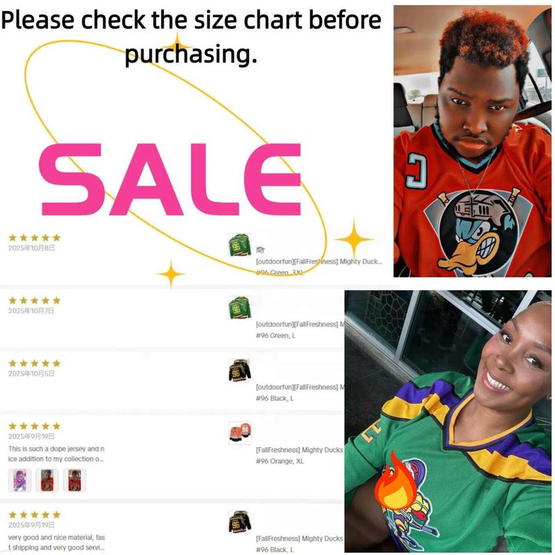 Men Mighty Ducks Jersey #33 Bombay #96 Conway #99 Banks Jersey,Movie Ice Hockey Jersey for Men Christmas gifts UglySweater