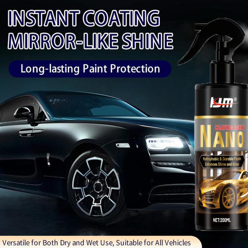 KJM cars accessories Car Coating Spray-Advanced Automobile Quick-acting Coating Agent With Dust -Proof and Glazing Effects -Long Lasting Car Paint Waxing Solution For a Showroom Shine nanos coating polish professional detailing