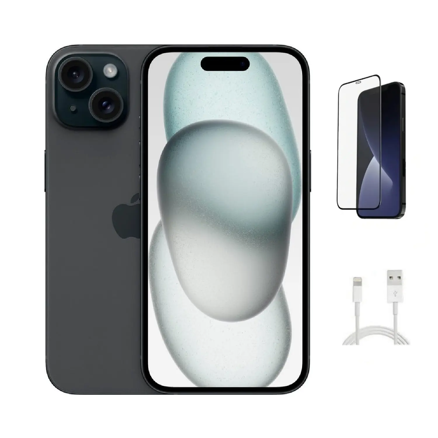 Refurbished Apple iPhone 15 (Fully Unlocked) A2846 Acceptable Condition with Tempered Glass Screen Protector & 1 Year Warranty