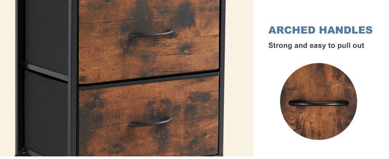 【Super Sale】Nightstand with 2 Fabric Drawers, Tall Nightstand, Dresser,  End Table, Bedside Table, Bedroom Furniture for Living Room, Entryway