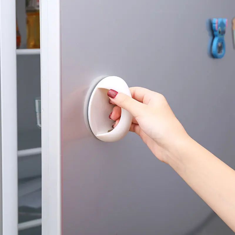 Strong Self-Adhesive Door Pull Knob, No-Drill PP Plastic Handle with Comfortable Grip, Sticky Cabinet Drawer Handle for Sliding Doors, Wardrobes, Windows, Refrigerators, Glass Doors & Home Furniture