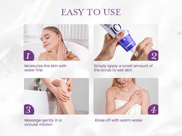 Elvira KP Bump Eraser Foot & Body Scrub, Exfoliating Scrub for Keratosis Pilaris, Smooth Skin with 10% AHA BHA & Niacinamide, Deep Moisturizing Cleanser for All Skin Types, Exfoliante para el Cuerpo