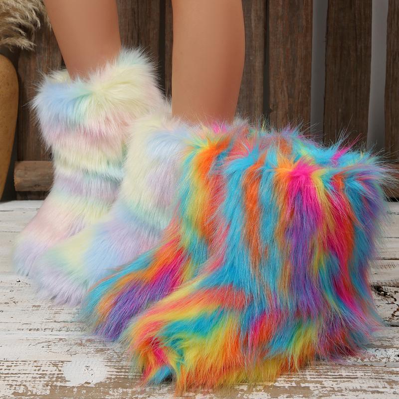 Women's Plush Snow Boot Comfortable Round Toe Warm Snow Boots Fashion Winter Indoor Outdoor Shoes