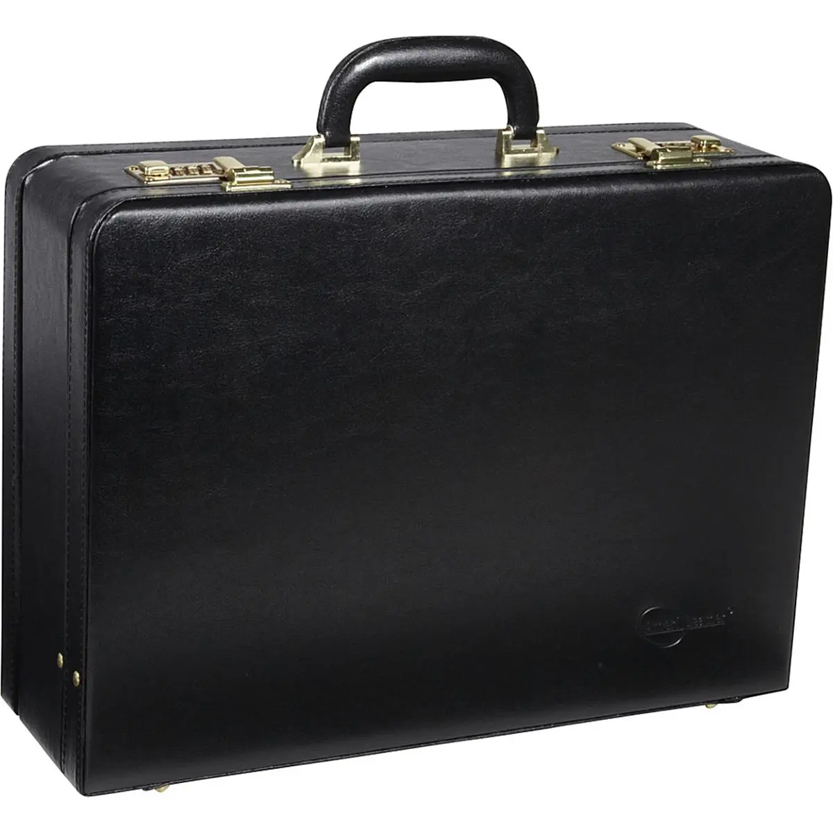 212 MAIN Men's Large Expandable Faux Leather Attach Case - Black & Brown Business Executive Briefcase with Matte Finish, Combination Lock