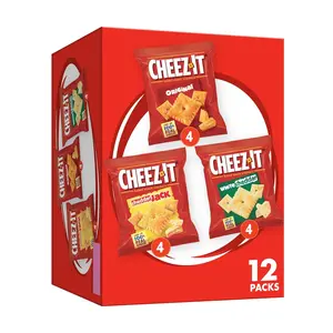 Cheese Crackers Variety Pack Baked Snack Crackers Crunchy Lunch Snacks 12 Packs 12.1oz