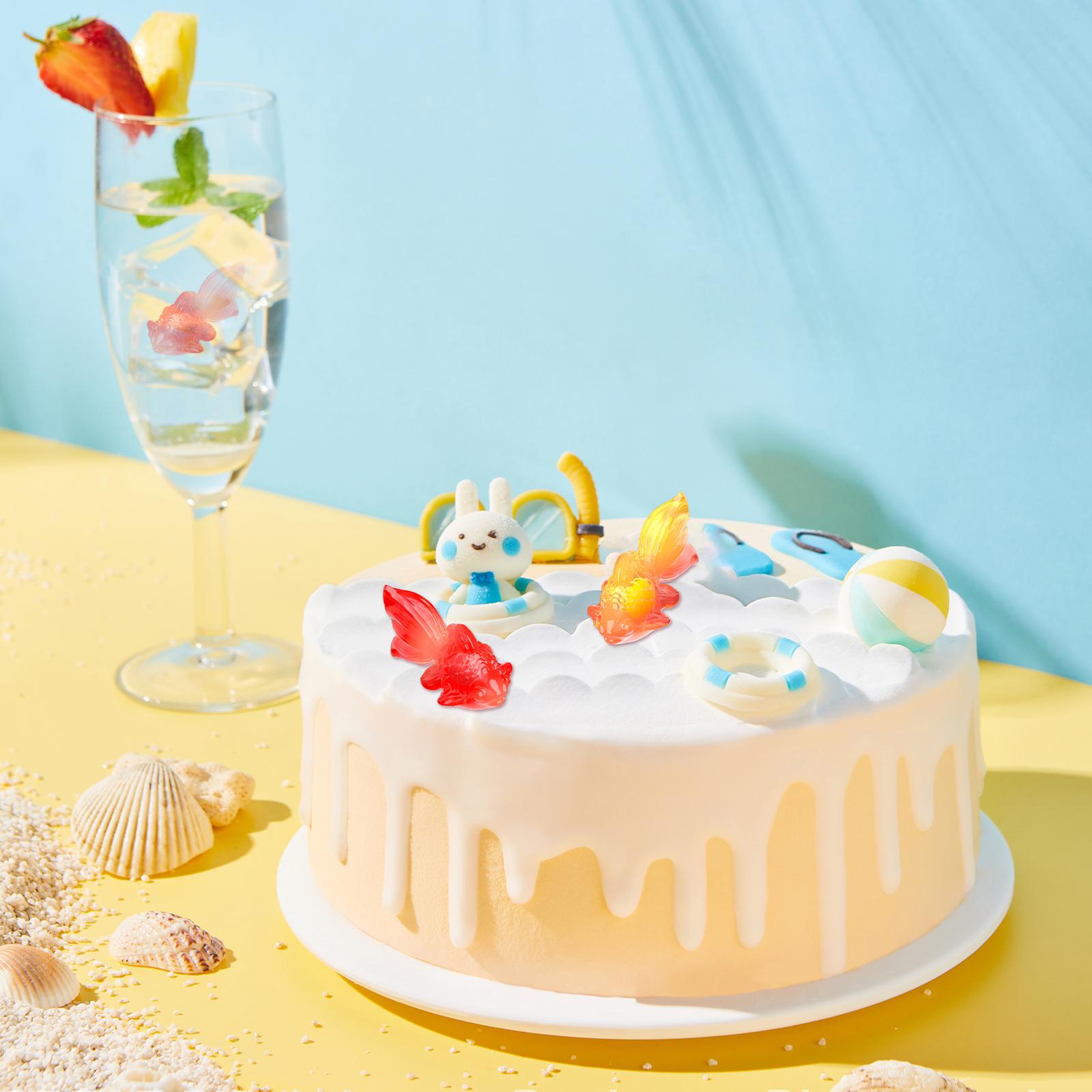 Amos 4D Lucky Fish Gummy – Real Juice Filled, 3D Shaped Goldfish Candy for Fun & Drinks(Peach & Mango Flavor, 65g) Perfect Sweet gift Snack Fruit