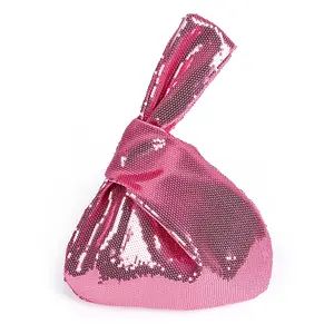 B2LOVER Beauty Sequin Wrist Bag Women's Mini Portable Wristlet Knot Pouch Sparkly Small Cute Evening Wallet Handbag Purse Mobile Phone Key Storage Bags