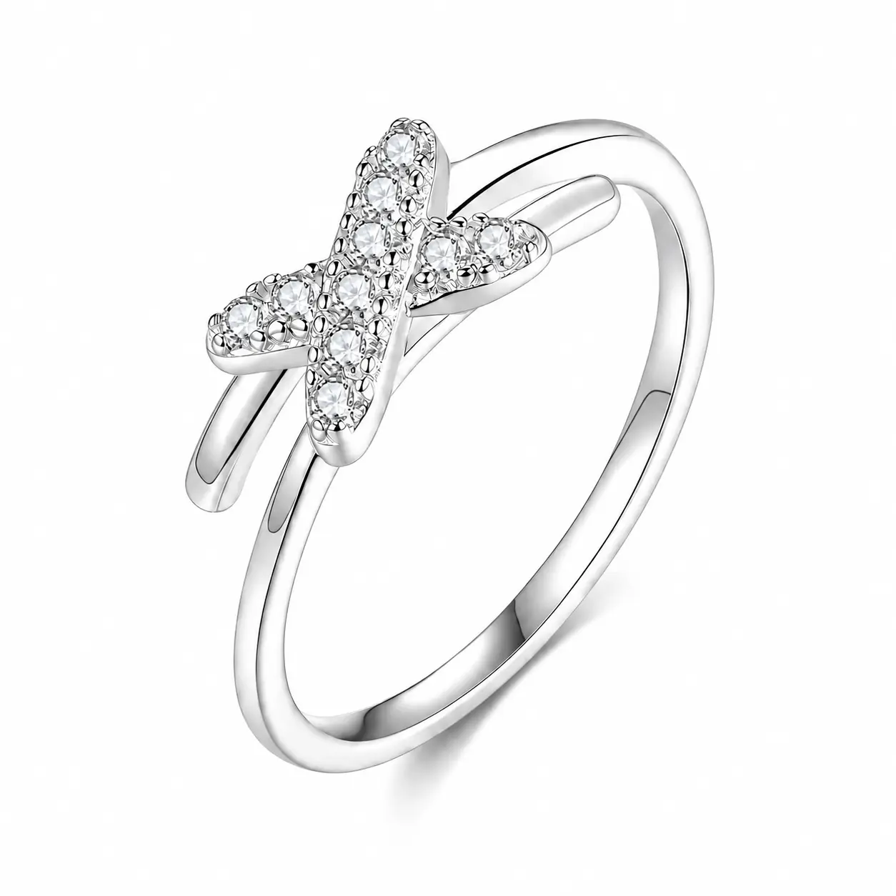 925 Sterling Silver Minimalist Knot Ring -s925 sterling silver, sterling silver ring, moissanite ring, moissanite engagement ring, engagement ring, elegant ring, jewelry ring, solitaire ring, bridal ring, anniversary ring, fashion engagement ring