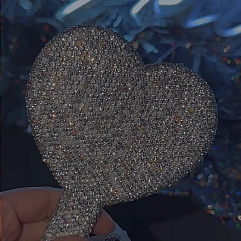 Bedazzled Heart Silver Luxury Mirror