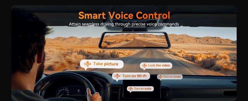 WOLFBOX G840H 12'' Mirror with WiFi Front and Rear Dash Cam - 24 Hours Recording, 1440P, 32GB Card Included, GPS Module, 1080P Backup Camera, 11.5ft Car Charger, 20 ft Cable TikTokShopHolidayHaul