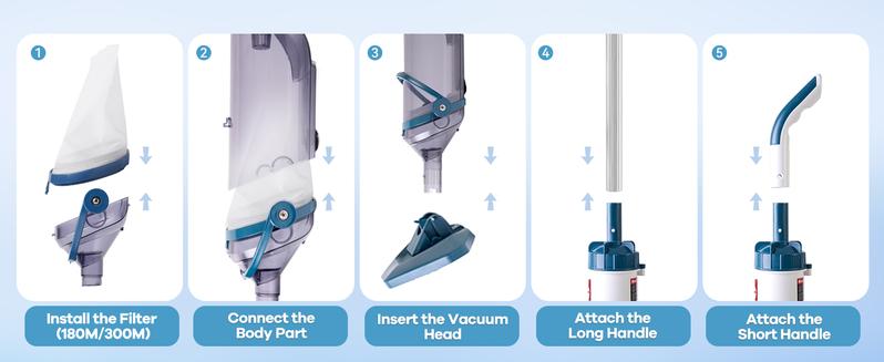 【TikTokShopBlackFriday】Enhulk Pool Vacuum for Above Ground Pools with Telescopic Pole Rechargeable Hand Cleaner 18.5 Gals/Min Deep Cleaning Cordless Battery Operated