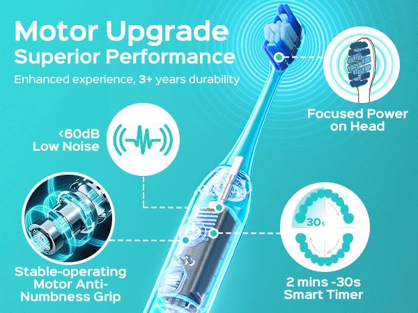 COSLUS Sonic Rechargeable Electric Toothbrush for Adults:41000 VPM,15 customizable intensity levels for effective yet gentle teeth cleaning-2 brush heads (2W + 2U),IPX7 waterproof,2-minute smart timer,Suitable for Sensitive Teeth and Braces,Plaque Remover