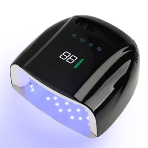96W Rechargeable UV LED Nail Lamp UV Light for Gel Nails Cordless Nail Lamp Nail Dryer with 42 Beads Smart Sensor & Metal Base