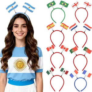 Flag Headbands Football Fan Flags Headbands Soccer Sports Events Hairbands World Cup Party Hair Accessory for Women Flag Decorations for Sports Party