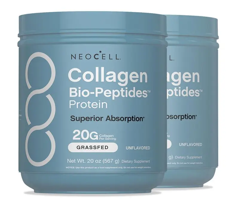 2 Bottles NeoCell Collagen Peptides Powder 20oz - Grassfed Protein with 18 Essential Amino Acids | Advanced Bio-Peptides for Skin & Joint Health