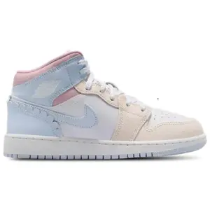 Youth Jordan 1 Mid SE Half Blue/Half Blue-Pale Ivory (IB7507 403) (GS)