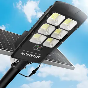 Hykoont Solar Street Light Outdoor, Durable Aluminum Housing Split Design with Mono Panel, Motion Sensor Dusk to Dawn, IP66 Waterproof Solar Security Light for Yard Parking Lot