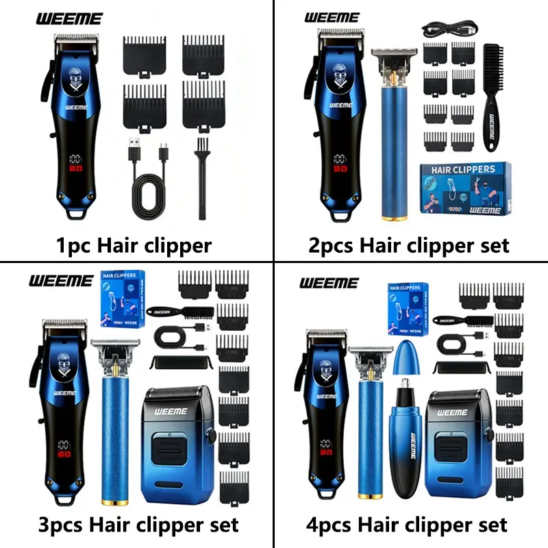 Professional Hair Clippers for Men, Grooming Clippers, Cordless & Corded Rechargeable Barber Clipper & Trimmer Set, Cordless Trimmers Set, Home Haircutting Kit, Barber Tool, Valentine's Day Gift, Hair Cutters