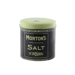 1928 Jewelry Morton's Salt Mini Round Tin Can