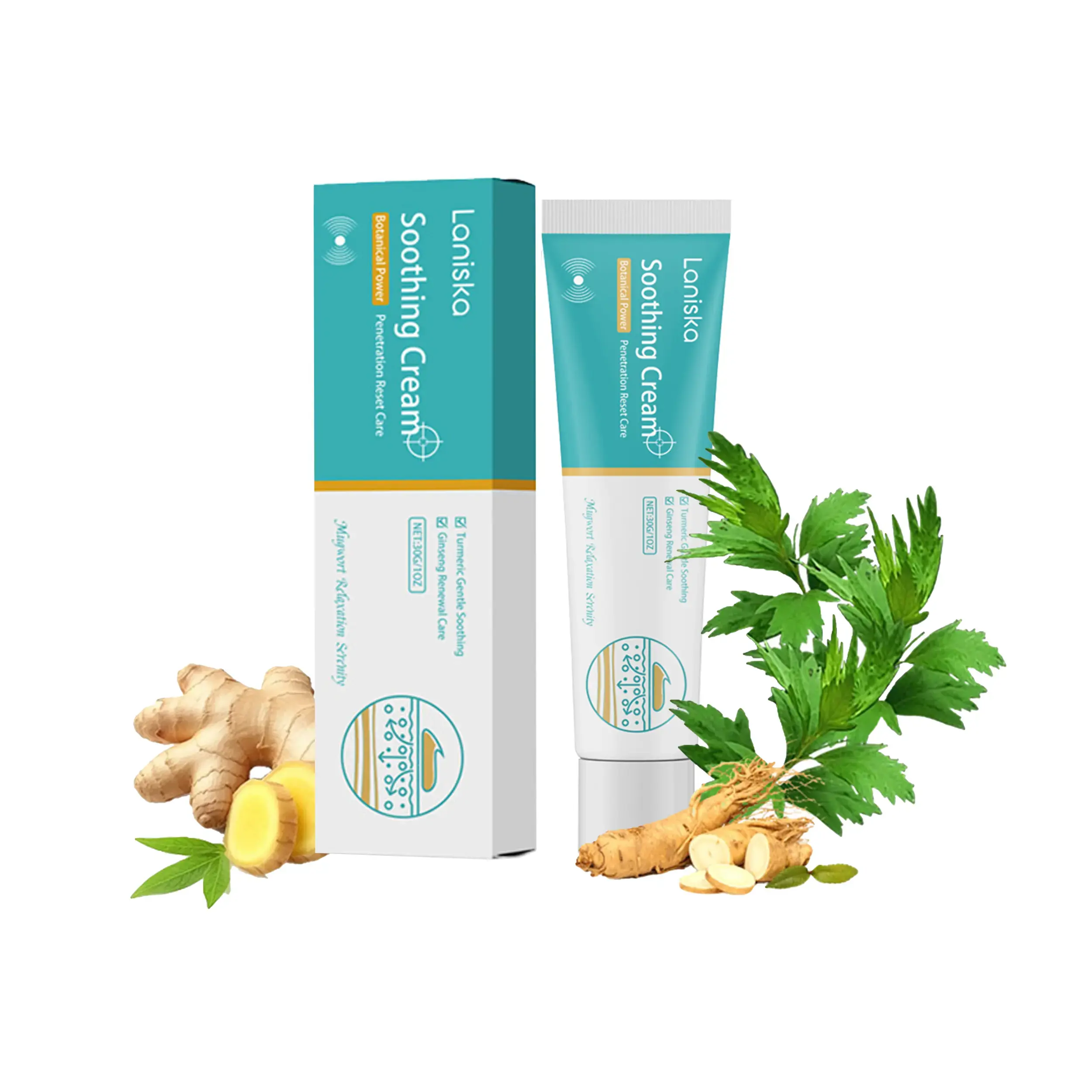 Herbal Varicose Veins Relief Cream 30g, Laniska Soothing Massage Cream, Relieve Pain Swelling, Repair Vein Discomfort, External Body Skin Care Lotion