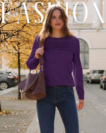 WIHOLL FASHION Long Sleeve Shirts for Women Fall Fashion 2025 Dressy Casual Blouses Trendy Pleated Tunic Tops for Leggings in Rust Color