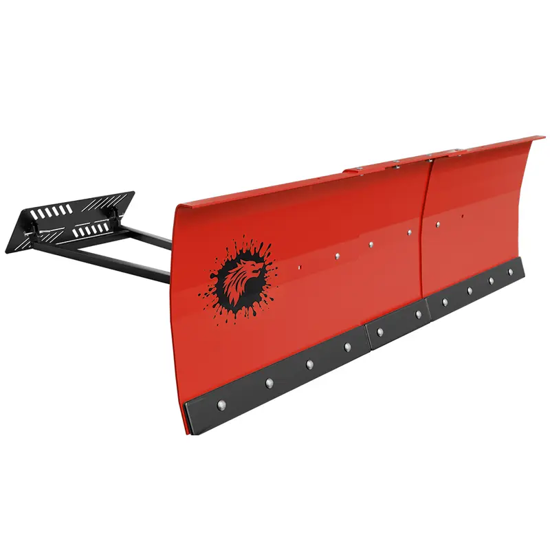 48”-60” Adjustable ATV/UTV Snow Plow – Heavy-Duty Steel Blade, 5-Angle Control, Universal Mount, Quick Install (Red)