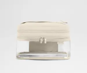 Clear Cosmetic Case in Salt White