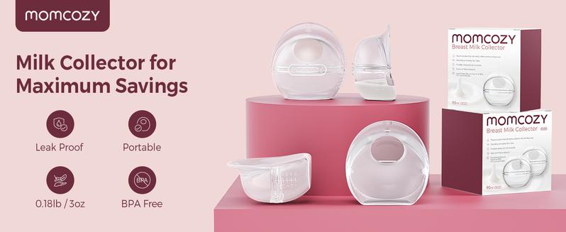 Momcozy Breast Milk Collector, Milk Collectors for Breastfeeding, Reusable Breast Milk Shells, Silicone Catcher with More Fit & Soft