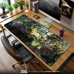 Leafeon Garden Mouse Pad, Botanical Lab Gaming Desk Mat, Anime Mouse Pad, Desk Mat, PC Accessories.