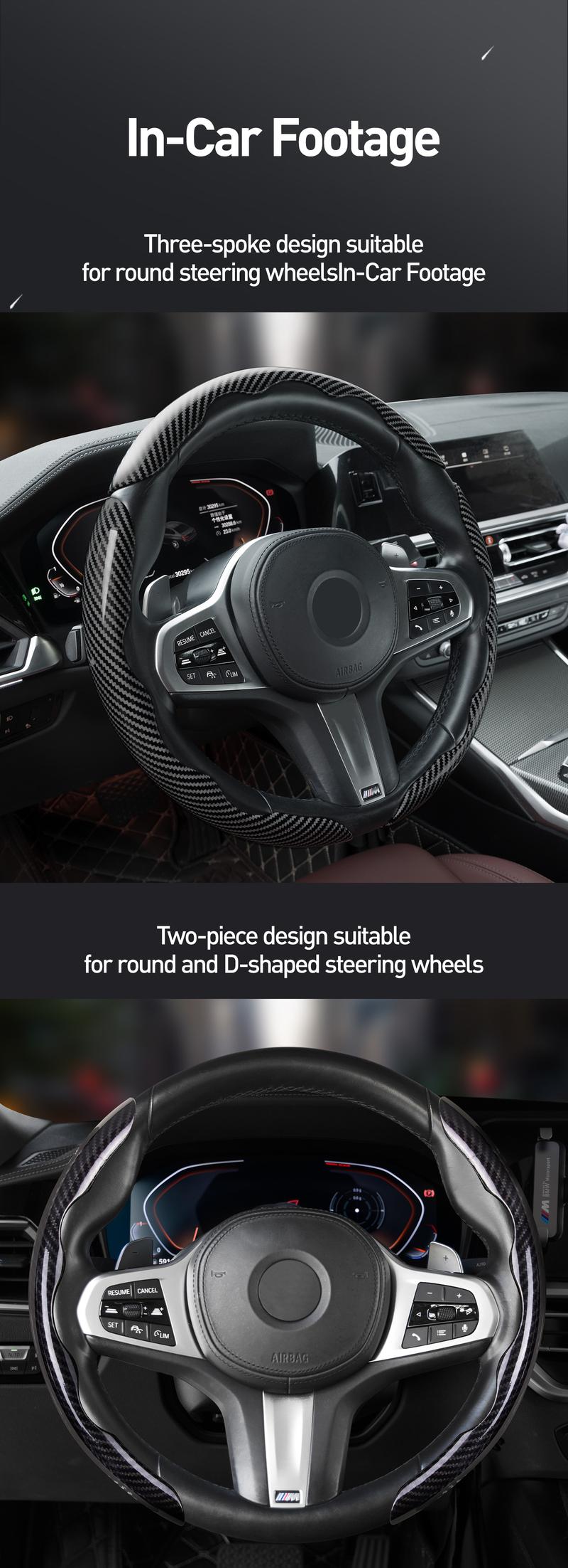 Car Steering Wheel Cover, Non-slip Design Steering Wheel Protector, Universal Car Steering Wheel Cover for 15 Inch, Decor Gadgets, Car Accessories, Men Gifts, Car Essentials, Vehicle, for Racing