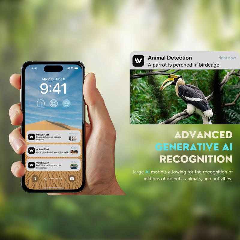 Hawkray AI Intelligent Surveillance Camera 911 Alarm Easy Install Quick Setup Full Color Night Vision Two Way Audio Motion Detection Security System OpenAI Enabled Professional Alarm Monitoring US Local Cloud - Installation