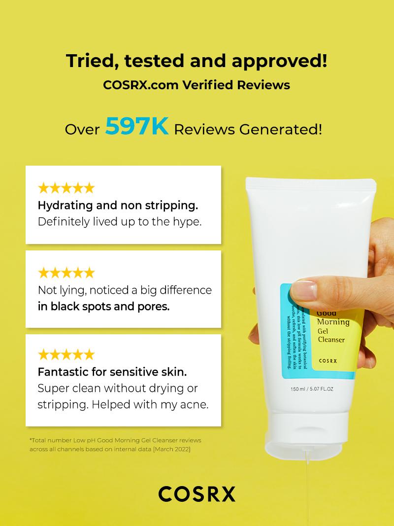 [COSRX Official] Low pH Good Morning Gel Cleanser | BALANCING & SOOTHING KOREAN CLEANSER FOR SENSITIVE SKIN