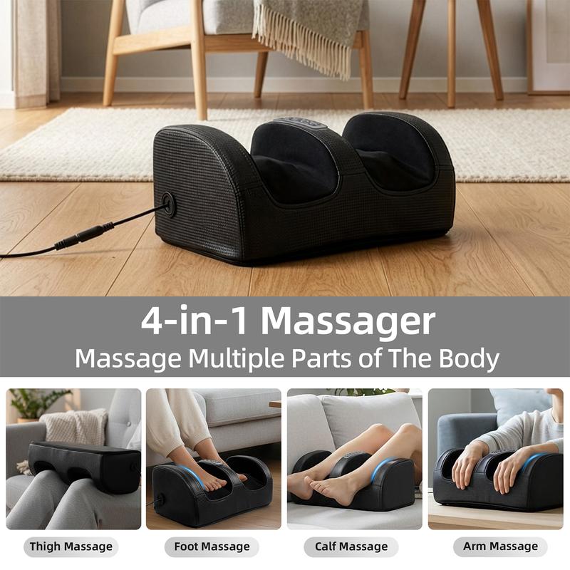 Cotsoco Foot Massager with Heat, Shiatsu Kneading Foot and Calf Electric Massager Machine with Roller, Massage Feet/Arm/Calf/Ankle for Relax, Plantar Fasciitis, Pain Relief, Gifts for Women & Men, Valentine's Day gifts for boyfriend and girlfriend