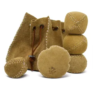 Flow-on-the-Go Sack - Brown Leather | Includes Heavybag  footbag, foot bag, hacky sack, hackysack