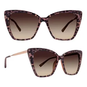 BECKY II - LEOPARD TORTOISE + BROWN GRADIENT SUNGLASSES