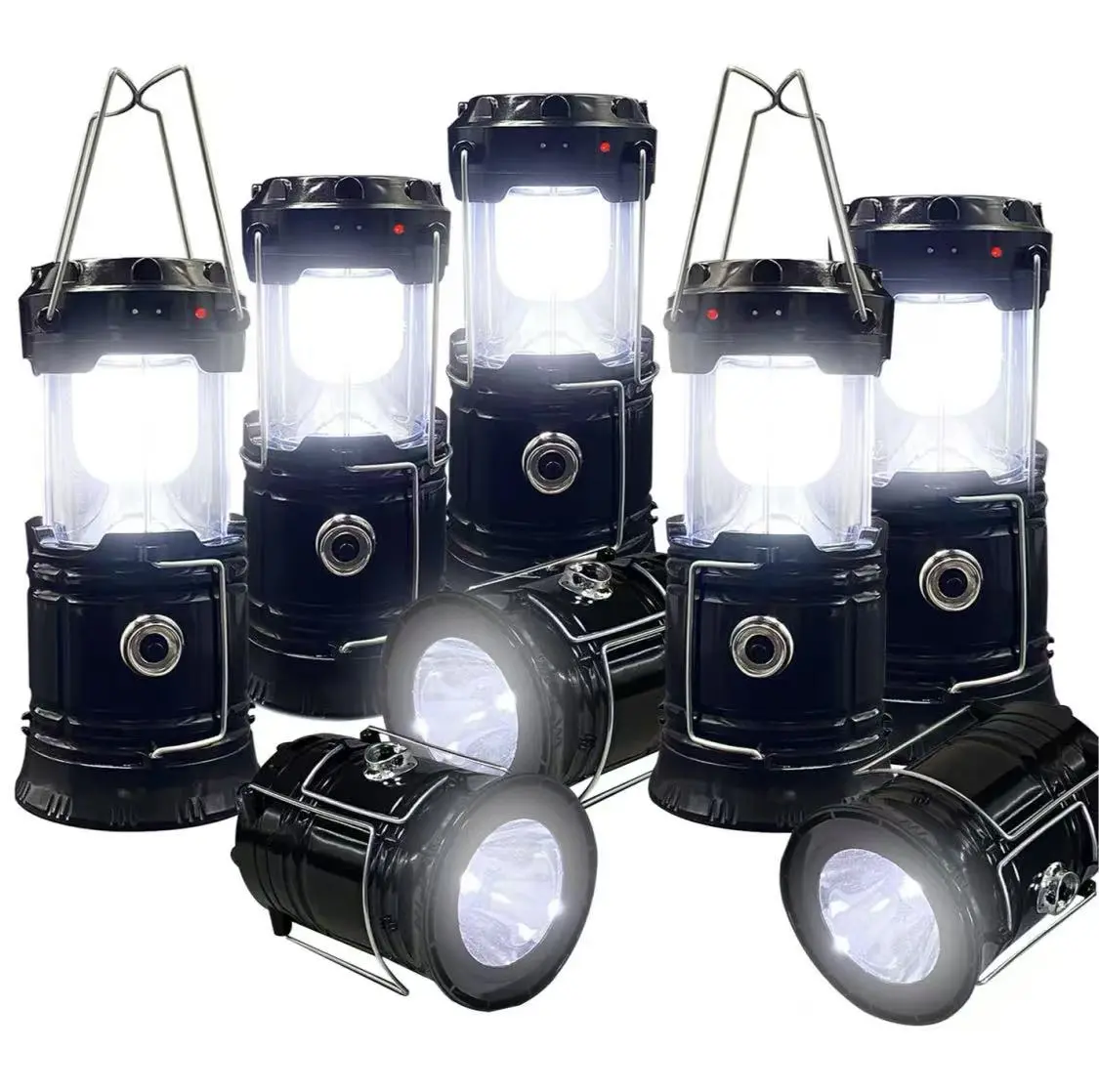 4-8 Pack Collapsible Led Lights – Lightweight Waterproof Solar And Usb Rechargeable Emergency Torch Lanterns, Ideal Father's Day Gift For Camping Gear, Outdoor Survival Activities, Home Power Outage Use, Portable Led Camping Lantern ,Emergency Led Lantern