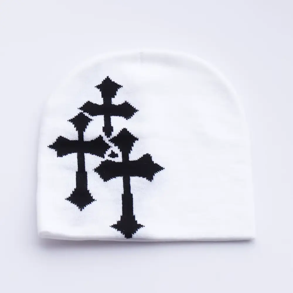 Marlon New Cartoon Cross Beanies Hat Men Winter Autunm Warm Knitted Bonnet Cap Soft Wool Skullies Beanies Caps Boys Gifts NONE