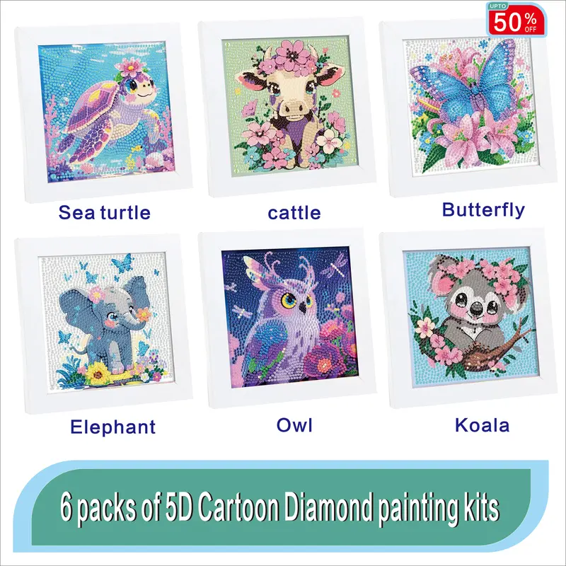 6x6-inch 5D Handcrafted Square Drill Diamond Painting Kit - No Frame, 6 Pieces Diamond Art Tools, Handicraft Hobbies Kit for Adults, Stress Relief, Parent-Kid Craft, Beginner-Friendly Handmade Home Decor Gift