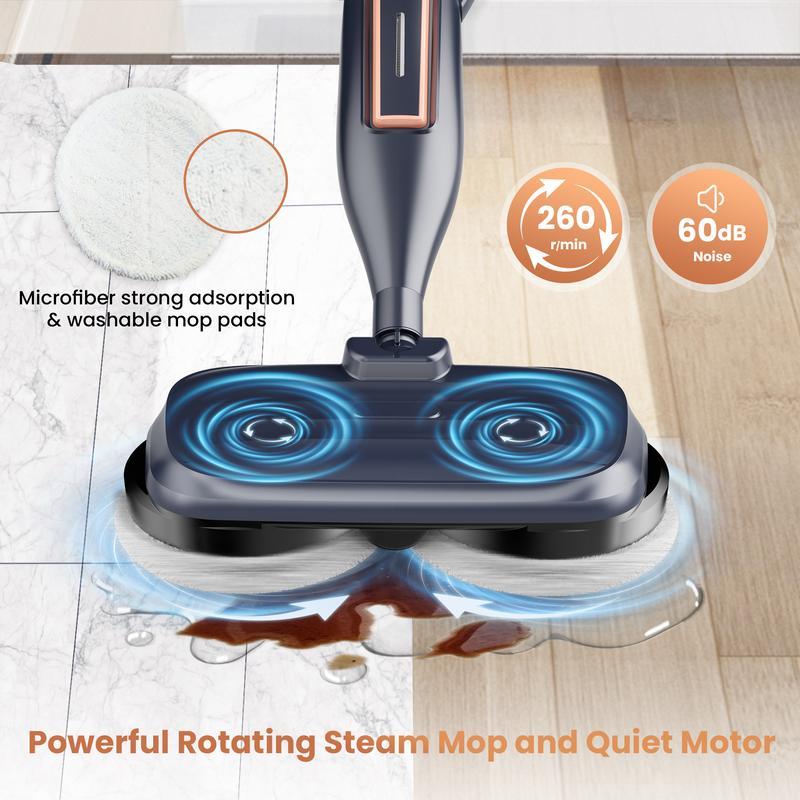 [FebFaves]DEVOAC 10-in-1 Electric Steam Mop with Detachable Handheld Steamer Lightweight for Walls Floors,Tiles Tackles Grease&Sticky Messes,Steam Cleaner For House, Multi-Accessories Portable Cleaning